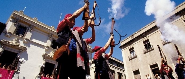 Trabucaires en las fiestas de Vilafranca.