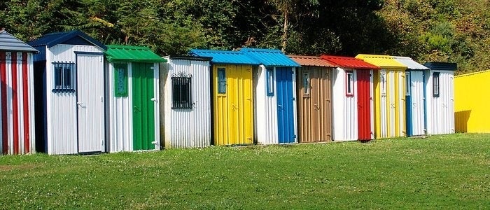 Casetas para el baño, en Luarca.