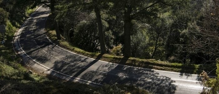 Un tramo de las carreteras que encontramos cruzando el Montseny.