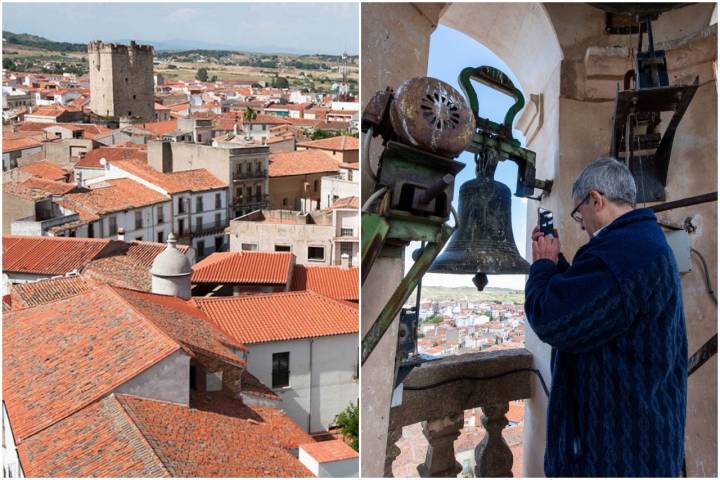 La torre del campanario fue diseñada por Miguel de Lara Churriguera. Foto: Antonio Karpint.
