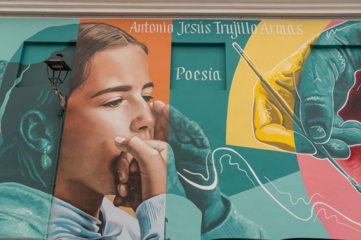 El mural de Airjecor rinde homenaje al silbo gomero.