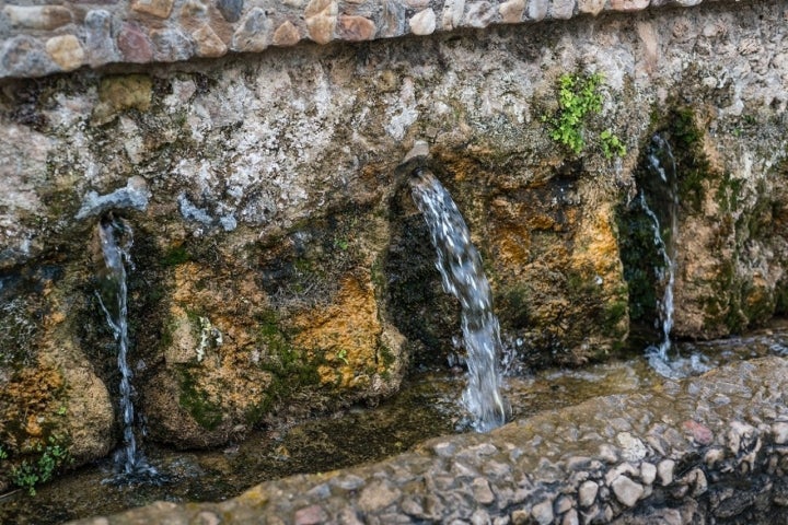 Camí del Riu: caños de agua de Les Deus