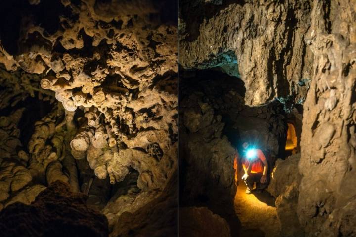 Camí del Riu: interior de la gruta de Les Deus