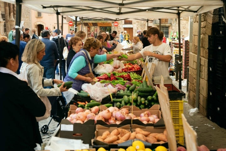 Mercado semanal de Moià (Barcelona).