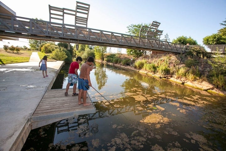 El río Burejo, al pie de la 'Casa del Cangrejo', es explorado cada día por pequeños cazadores del crustáceo.