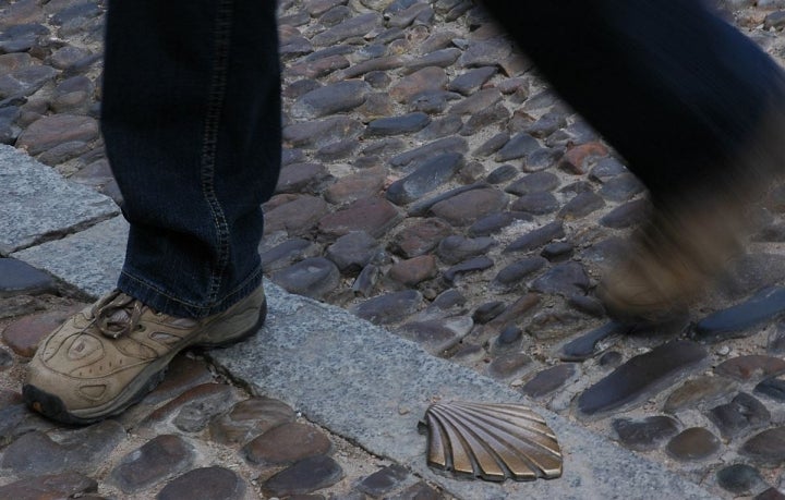 Detalle de la calzada del Camino de Santiago a su paso por Burgos. Foto: Alfredo Merino