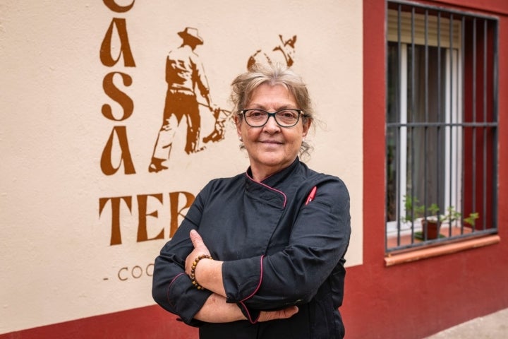 Maribel Varado frente a su restaurante 'Casa Terrona'.
