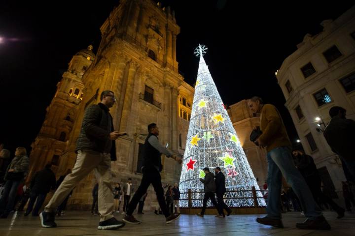 Iluminación calle Larios (Málaga): árbol de Navidad