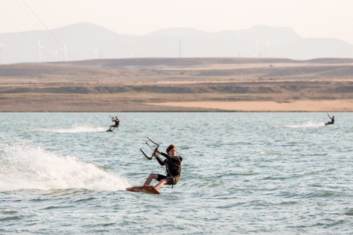 Kitesurf en La Loteta (Zaragoza) chaval