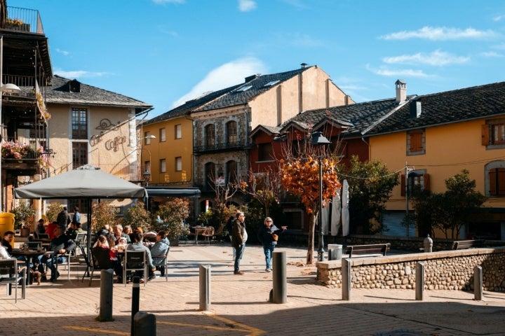 Plaza de Llívia en la Cerdanya.