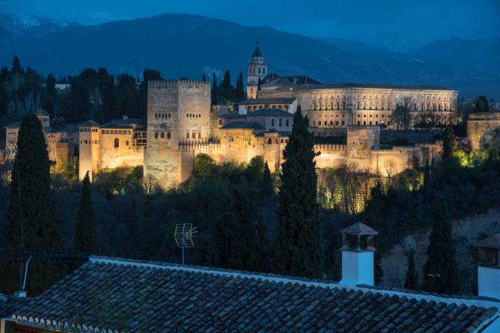La Alhambra desde el Albaicín de noche