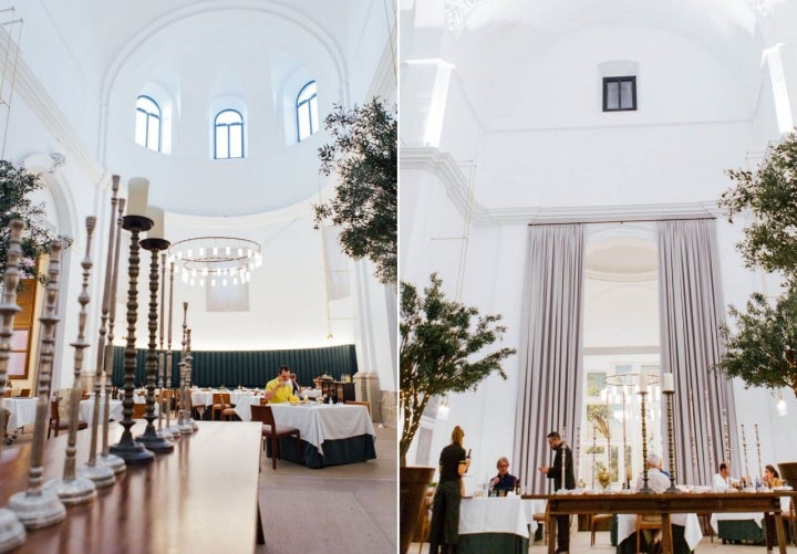 Parador de Lleida: comedor en la iglesia tardobarroca