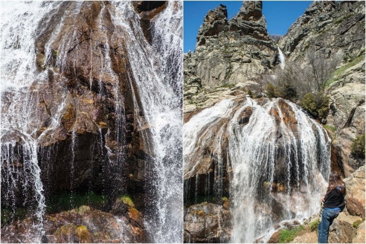 Cascadas de Sierra de Guadarrama: Los Litueros (collage)