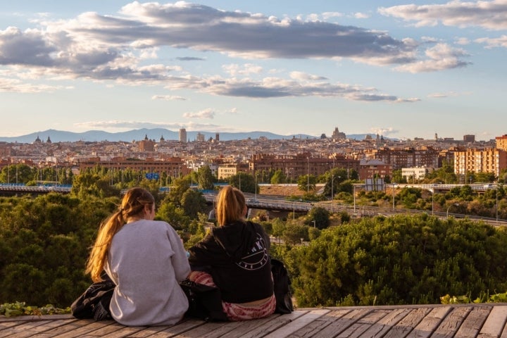 El parque Lineal del Manzanares ofrece la perspectiva sur más abierta.