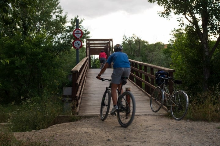 Parques de Zaragoza: Río Gállego (ciclistas)