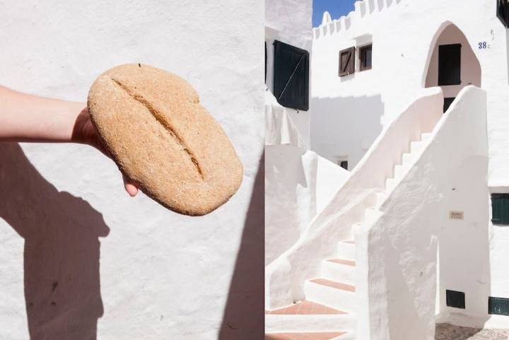 El pan menorquín de la Marcona en el Mercat Agrari de Ciutadella. Foto: Antonio Xoubanova.