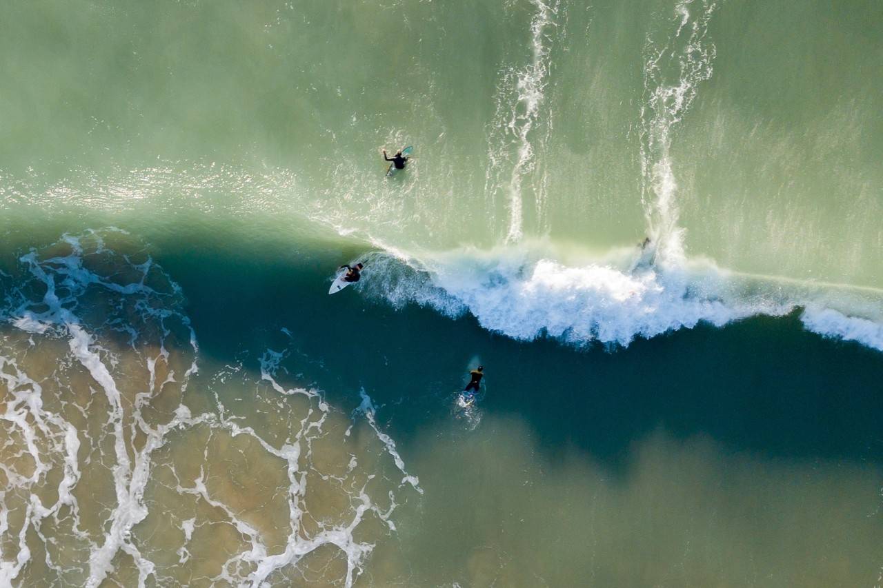 Playas para practicar surf en Cádiz El Palmar dron
