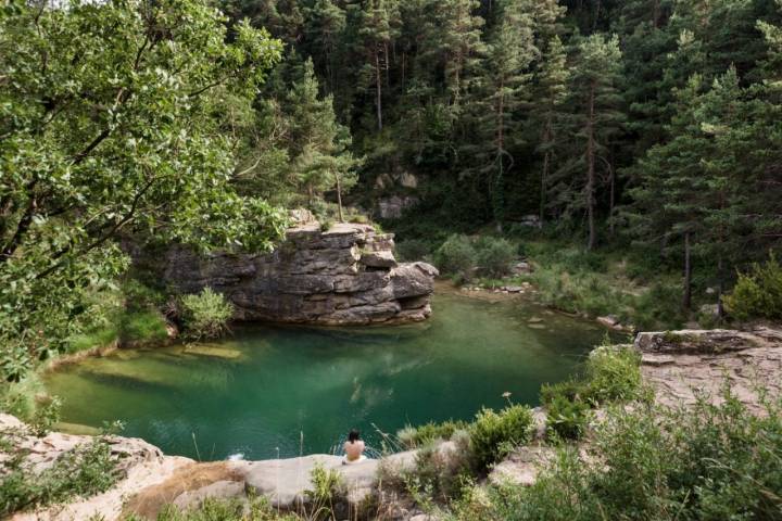 Piscinas naturales río Arba de Luesia: pozo de Santa María