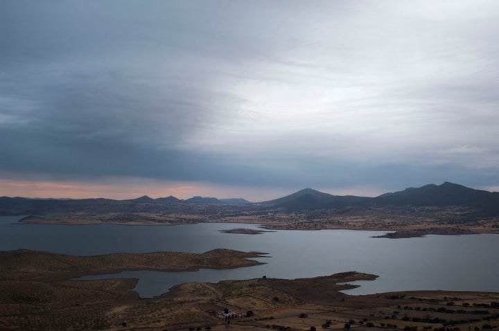 Pantano de la Serena visto desde la localidad de Capilla.