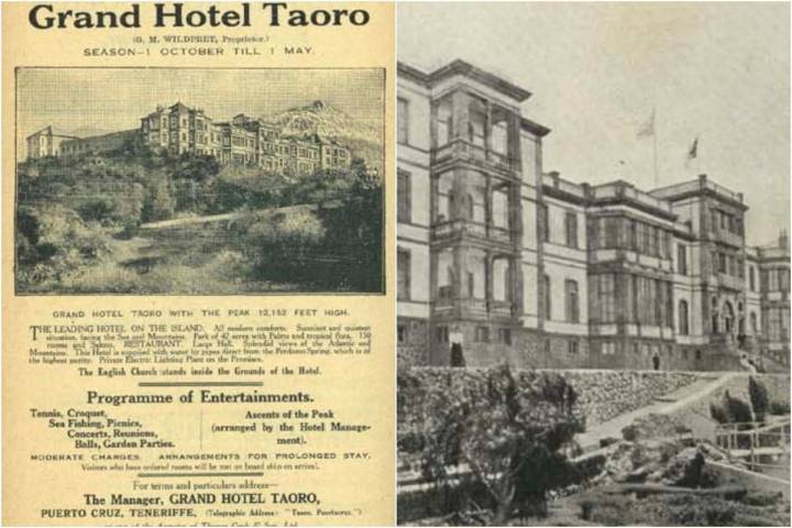 El histórico Hotel Taoro en 1890. Imagen cedida por la Fundación Canaria Orotava Historia de la Ciencia.