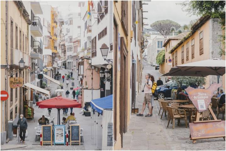 Las calles de San Antonio y San Sebastián proponen terrazas y restaurantes para reponer fuerzas. 