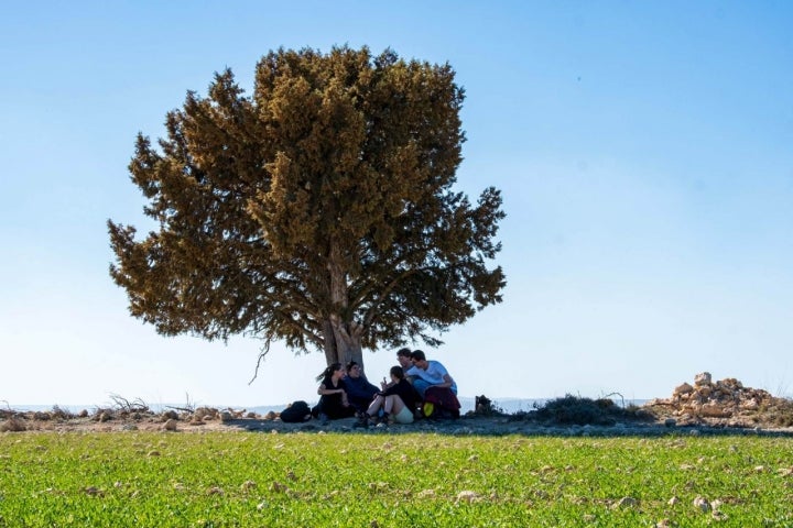 Uno de los pocos lugares con sombra en este paraje natural