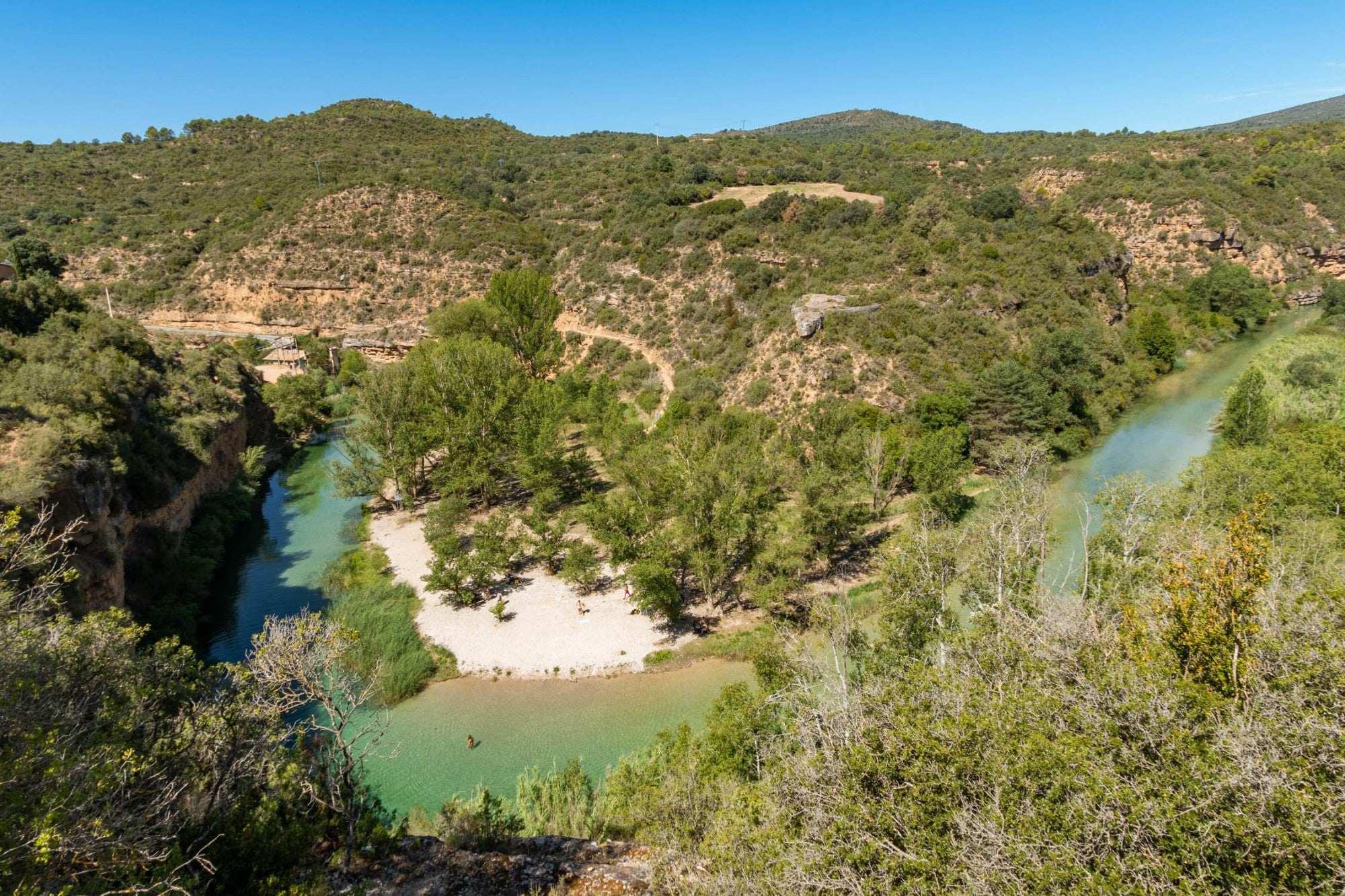 Meandro de Somontano de Barbastro en el río Alcanadre, del Parque Natural de Guara (Huesca).