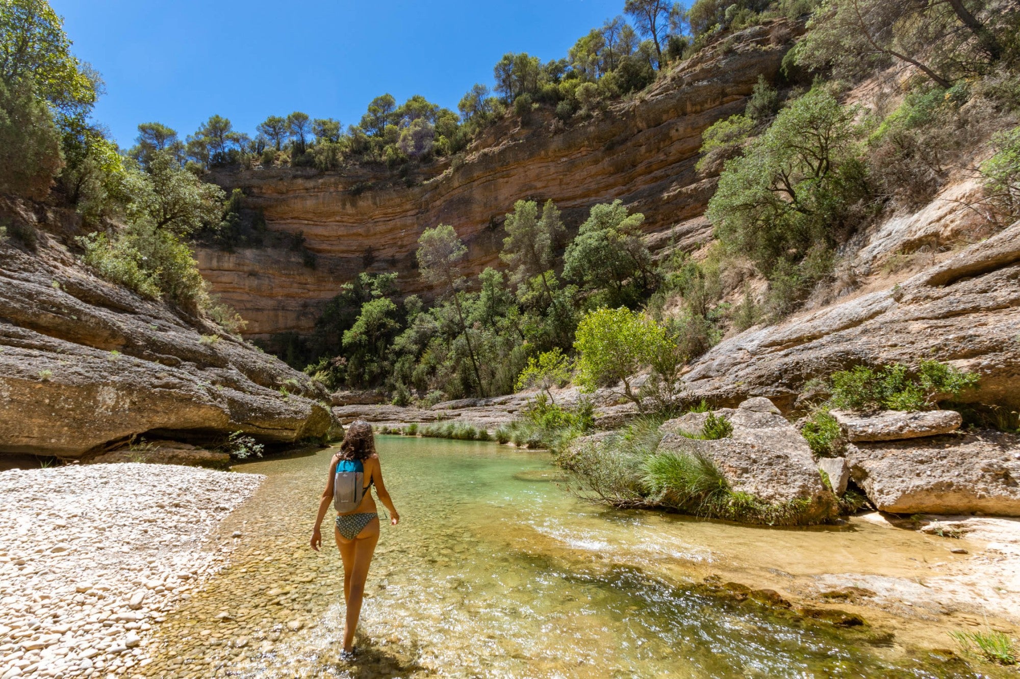 Salida de los Estrechos del Puntillo en el río Alcanadre, del Parque Natural de Guara (Huesca).