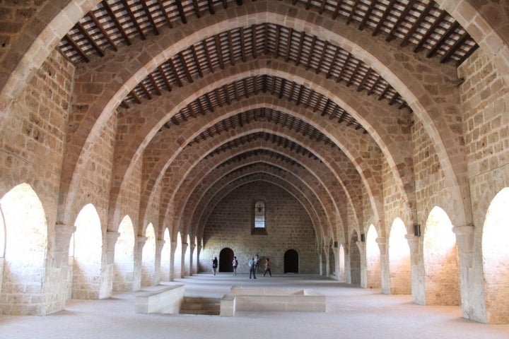 En el interior del Monasterio Real de Santes Creus.
