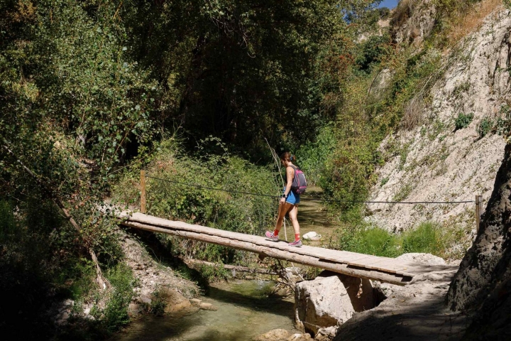Los puentes de madera nos acompañan durante el recorrido.