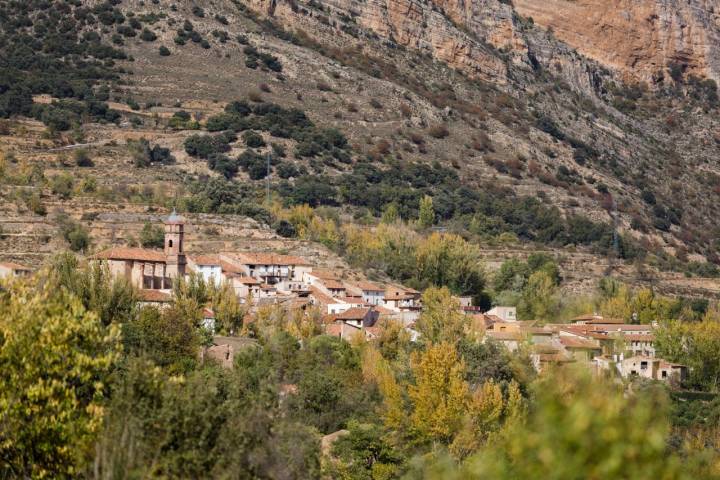 Vista de la localidad de Pitarque, en Teruel