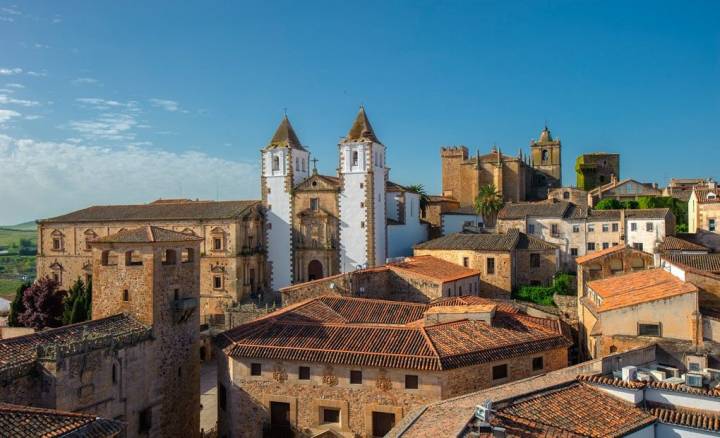Vista panorámica del centro histórico de Cáceres.