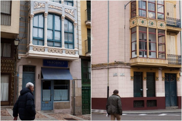 La casa de Faustina Leirado en la calle Balborraz contrasta con las casas de la calle Traviesa.