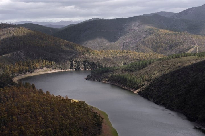 El río Alagón pavoneándose a su paso por Riomalo de Abajo.