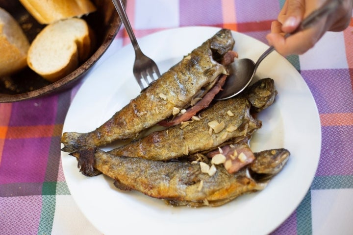 Ruta por las cascadas de Xorroxin (Navarra): truchas de 'Etxebertzeko Borda'