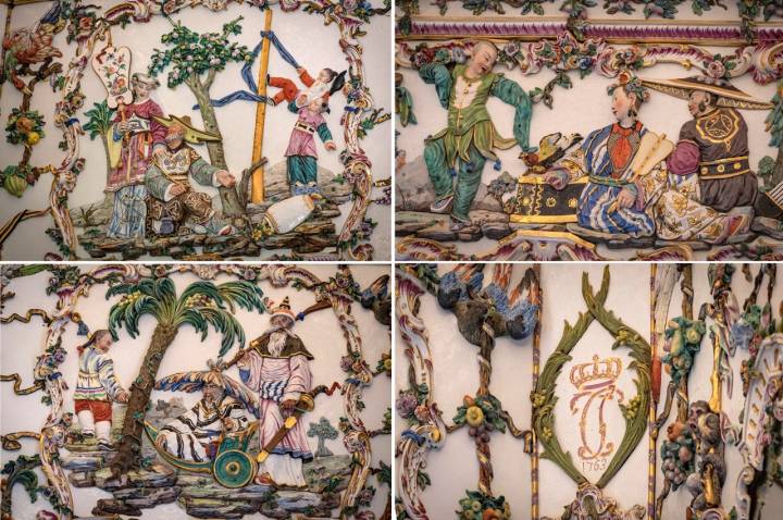 Palacio de Aranjuez Mosaico de paredes del Salón de Porcelana