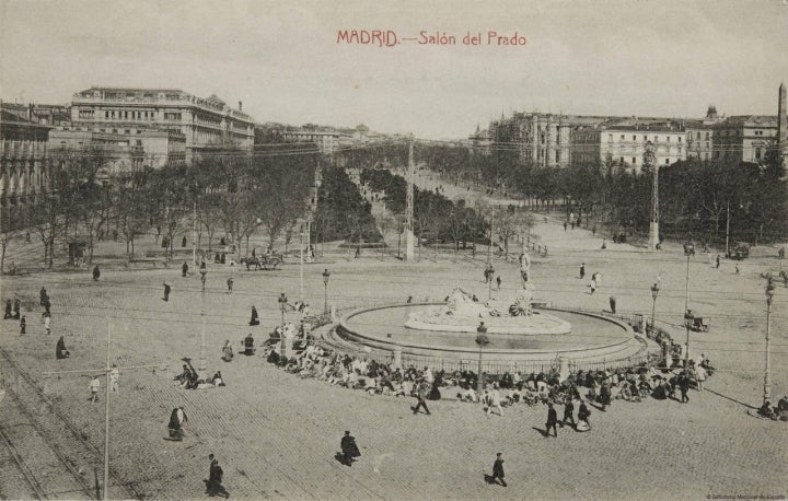 Así lucía el "Salón del Prado" en el siglo XIX. Foto: Flickr Biblioteca Nacional de España.