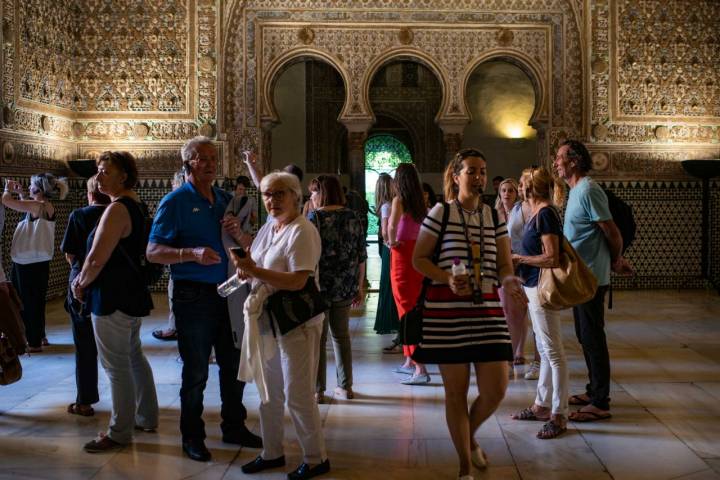 El Salón de los Embajadores, lugar de rodajes ya míticos, en el Alcázar de Sevilla.