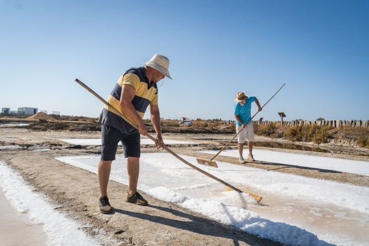 El trabajo en las Salinas del Alemán arranca bien temprano.