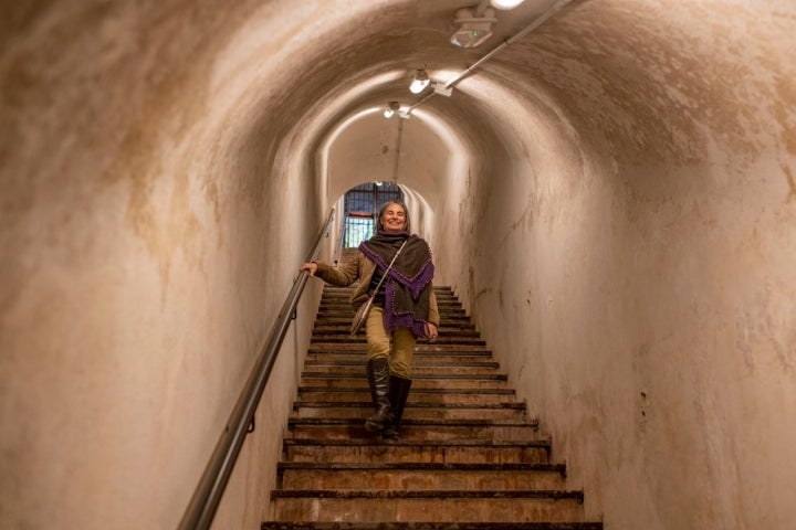 Interior del Bunker. Subida a la salida del Abejero