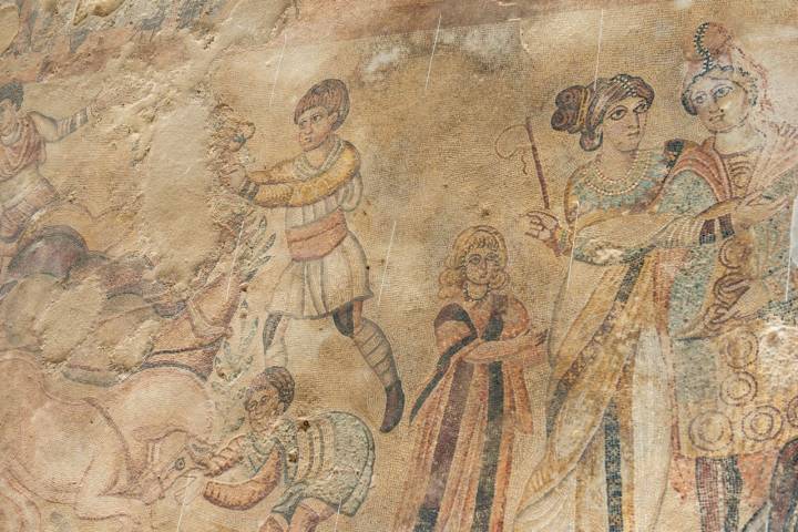 Los mosaicos romanos, lo más atractivo de Noheda. Foto: Agefotostock.