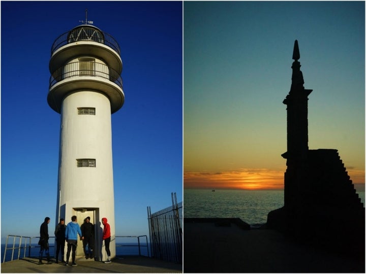 Faro de Touriñán (izq) y Punta da Barca (dcha).