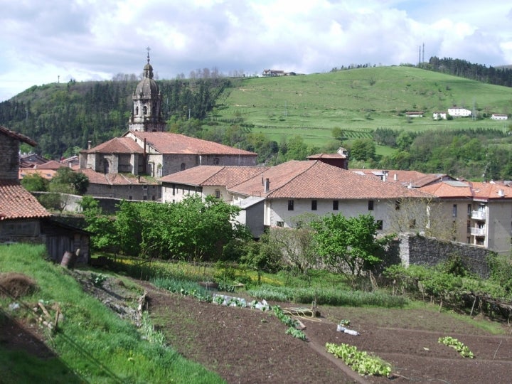 Vista de Bergara con la Iglesia de San Pedro de Ariznoa al fondo. Fotografía: Wikipedia.