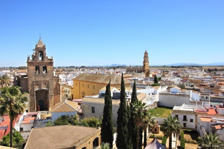 Vista panorámica de Utrera desde la Torre del Homenaje. Fotografía cortesía del Ayuntamiento de Utrera.