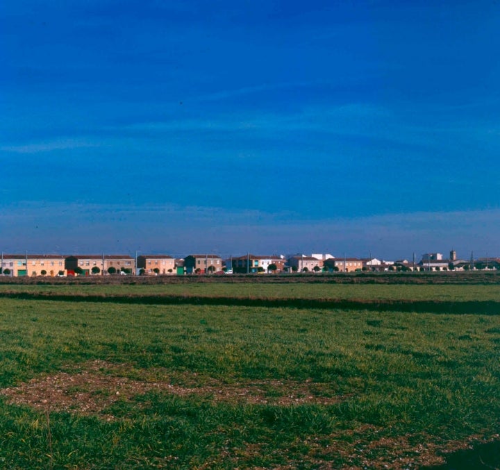 Vista de Ribaforada. Foto: Domenech y Azpilicueta. Cortesía del Archivo de Turismo Reyno de Navarra.